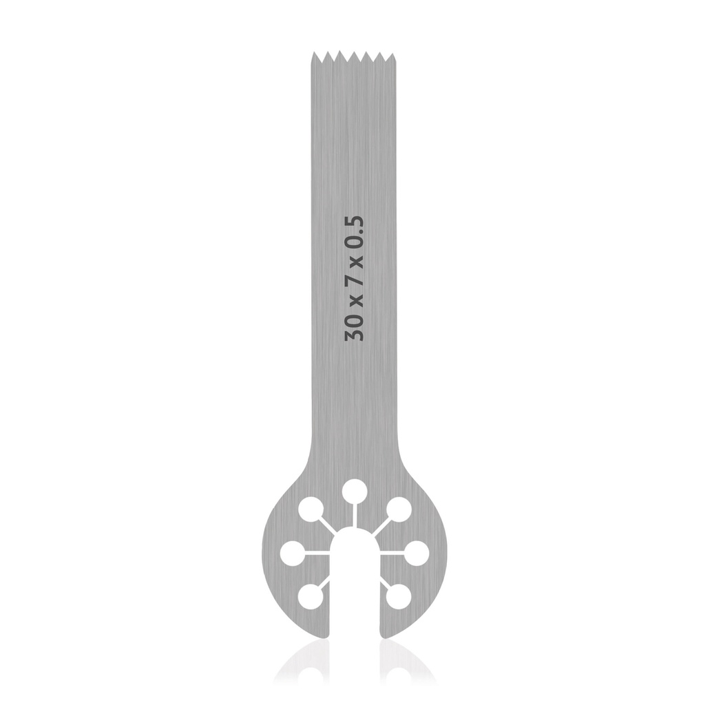 Saw Blade for OrthoVet PRO/OrthoVet PLUS with AESCULAP connection, St/St, L30 x W7 x H0.5mm
