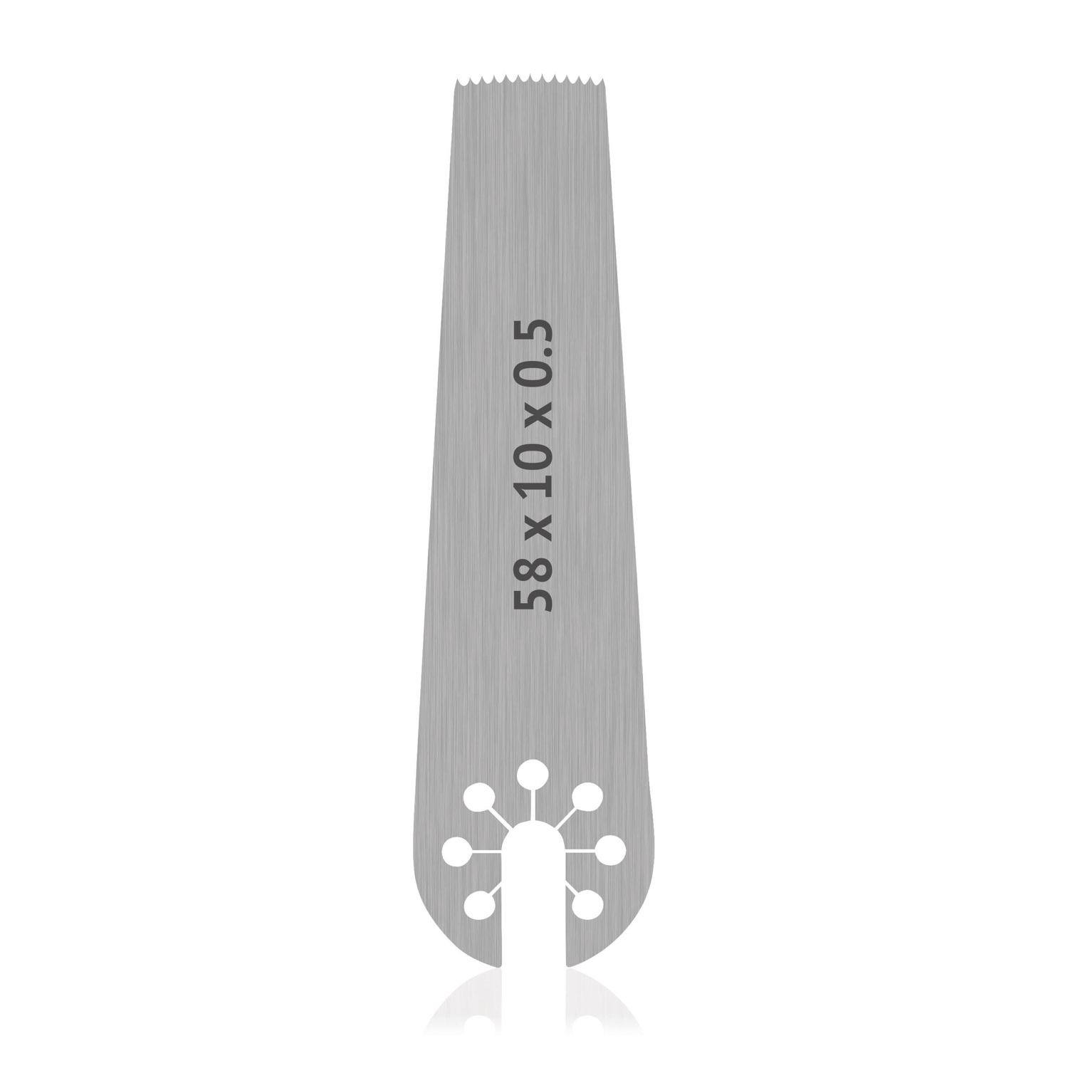 OrthoVet Saw Blade with AESCULAP Connection, dimensions (in mm): L 58 x W 10 x H 0